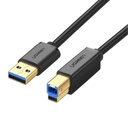 Cable Ugreen US210 USB 3.0 Am a Bm Impresora 1M 30753 - Negro