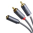 Cable de Audio Ugreen AV102 3.5 Mm Hembra a 2 Rca Macho 1M 10588 - Gris