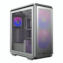 Case Cooler Master Masterframe 500 Mesh Silver Argb Mid Tower Ventiladores 3 (2X200 Mm + 1X120 Mm) con Vidrio Templado y Malla Frontal MF500M-SHNN-S01 - Gris