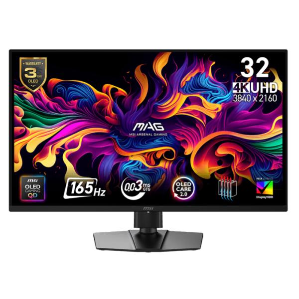 Monitor Gaming Msi Mag 322UP QD-OLED E16 31.5" Plana 3840X2160 165HZ QD-OLED G-SYNC / Freesync HDMI / Displayport / USB-C 9S6-3DD29A-070 - Negro