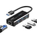 Hub Ugreen 5 en 1 Puertos USB 3.0 / Gigabit Ethernet 20265 - Negro