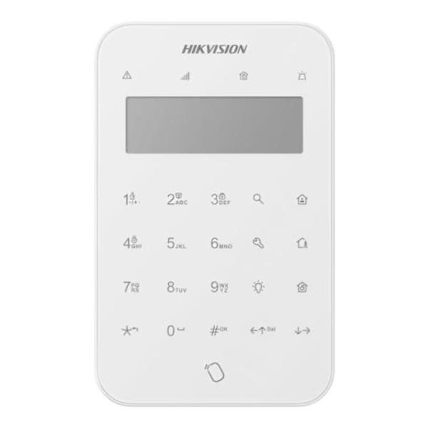 Teclado con Pantalla LCD Inalámbrico Hikvision Ds-pk1-lt-wb(o-std) para Sistemas de Alarma 302402028 - Blanco