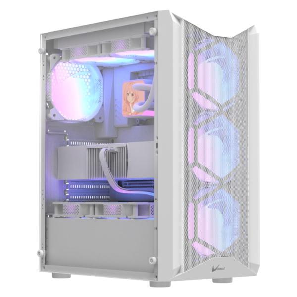 Case Argb Formula V Line Air Power G1 Plus White Mid Tower Ventiladores 6 de 120 Mm con Malla Frontal y Vidrio Lateral 4711401663591 - Blanco