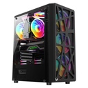 Case RGB Formula V Line Mana Black Ar Mid Tower Ventiladores 4 de 120MM con Malla Fontal y Panel Lateral 4711401662815 - Negro