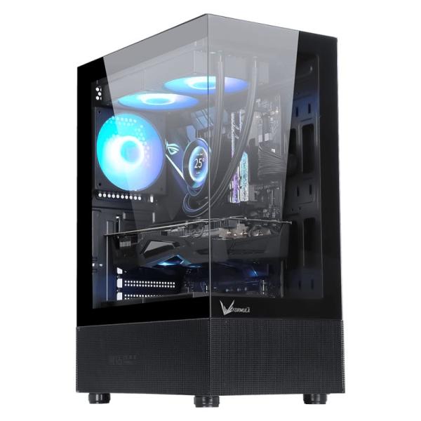 Case RGB Formula V Line Crystal Z1+ Black Ar Mid Tower Ventiladores 3 de 120MM con Vidrio Frontal y Lateral 4711401663171 - Negro