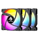 Abanicos Argb Eagle Warrior Fcf2l3w5007c 3x120mm W/6 Pin Control Box - Negro