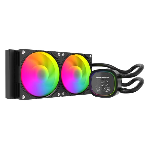 Enfriamiento Liquido RGB Eagle Warrior Frostbite HL240 FCFWT292001C Aio 2x120mm 4 Pin PWM Lga115x/1700/am4/am5 - Negro