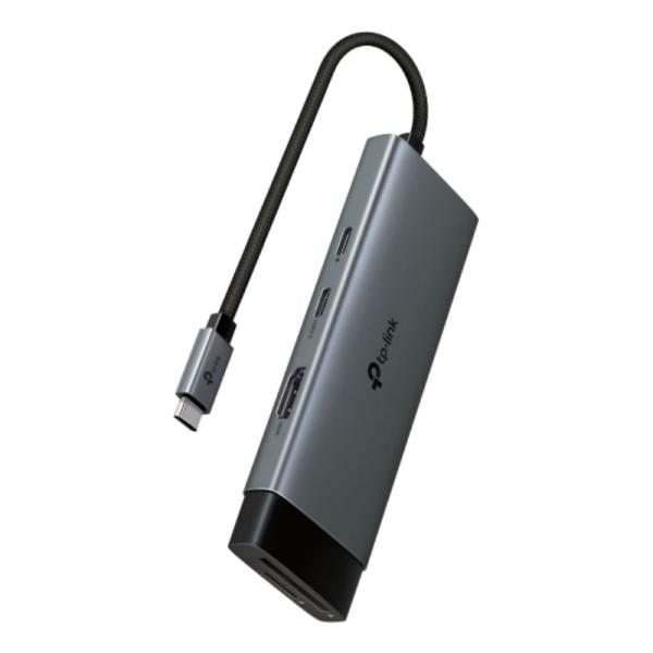 Hub USB-C TP Link Uh7020c(un) 7 Puertos (usb-c / HDMI 4K / USB-A / Sd / Micro Sd) 100W 5 Gbps - Gris