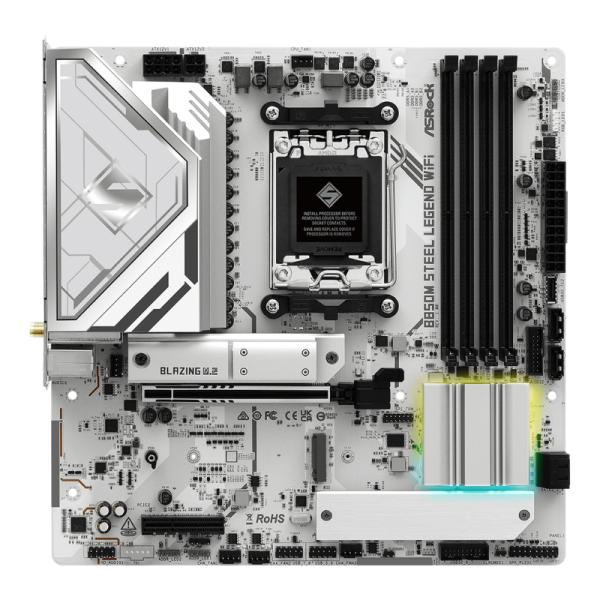 Tarjeta Madre Asrock B850M Steel Legend WIFI AM5 Micro Atx DDR5 MB-B850MSLWIFI - Blanco