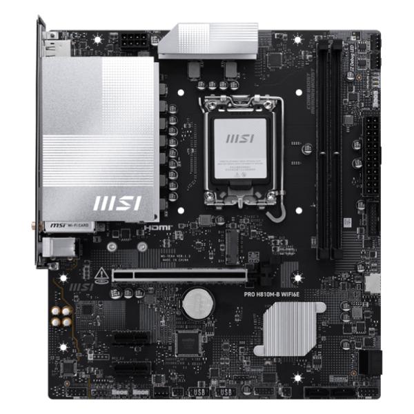 Tarjeta Madre Msi PRO H810M-B WIFI6E Lga 1851 Micro Atx DDR5 911-7E64-003 - Negro