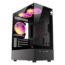 Case RGB Eagle Warrior Cg70ahra002c Mini Tower Ventiladores 3 de 120MM con Vidrio Frontal y Lateral - Negro