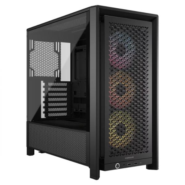 Case RGB Corsair Frame 4000D Rs Mid Tower Ventiladores 3 de 120MM con Vidrio Lateral y Malla Frontal CC-9011296-WW - Negro