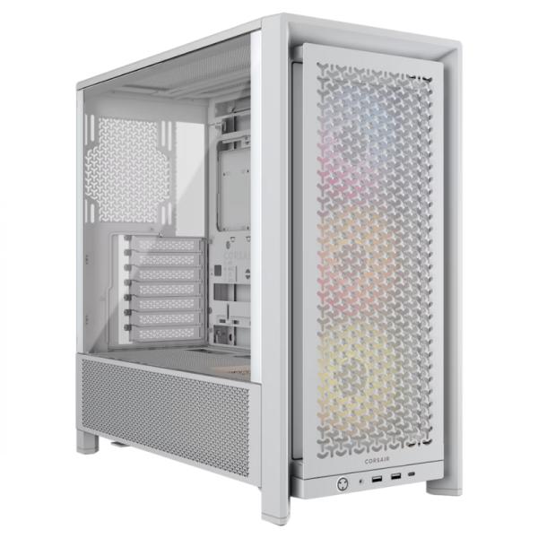 Case RGB Corsair Frame 4000D Rs Mid Tower Ventiladores 3 de 120MM con Vidrio Lateral y Malla Frontal CC-9011297-WW - Blanco