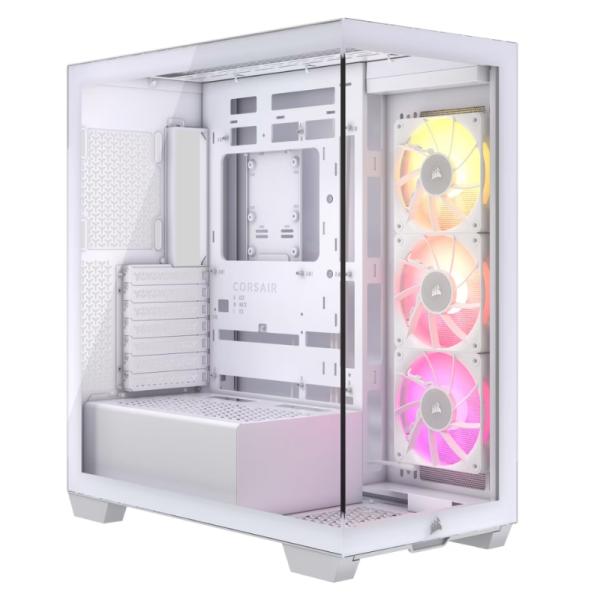 Case RGB Corsair Icue Link 3500X White Mid Tower Ventiladores 3 de 120MM con Vidrio Lateral y Frontal CC-9011281-WW - Blanco