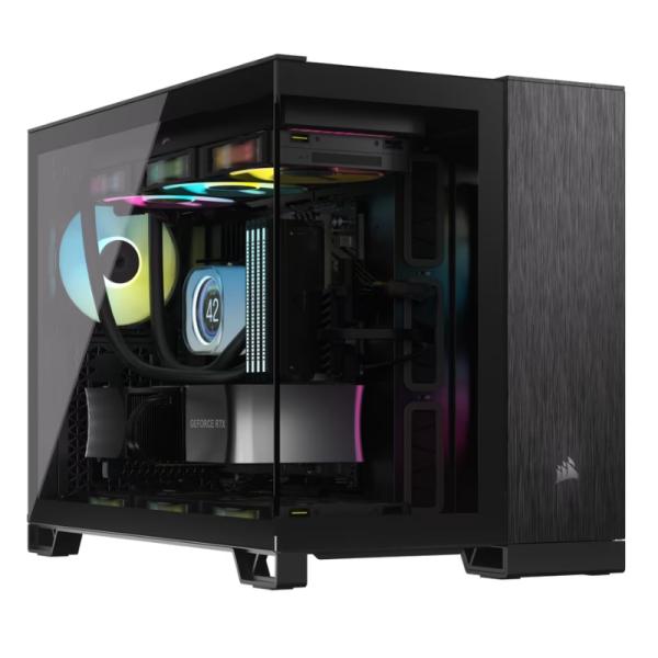 Case Corsair 2500X Mid Tower Sin Ventilación Incluida con Vidrio Lateral y Malla Frontal CC-9011287-WW - Negro/aluminio Obsidiana