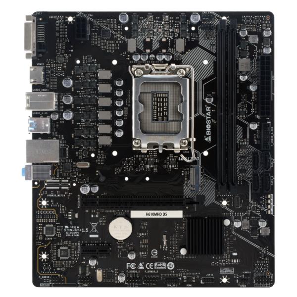 Tarjeta Madre Biostar H610MHD D5 LGA1700 Micro Atx DDR5 - Negro
