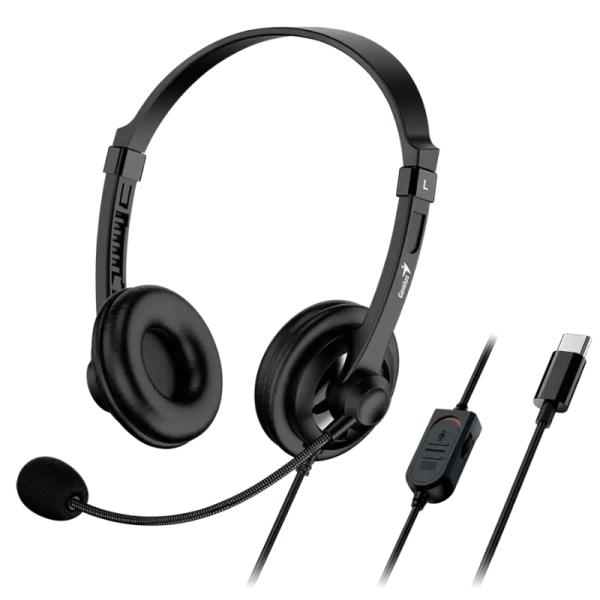 Headset Genius HS-230U Alámbrico USB-C 2.4m 31710021405 - Negro