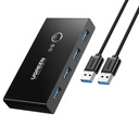 Hub Kvm Ugreen US216 2 Entradas y 4 Salidas USB-A 6 Puertos 480MBPS Incluye Dos Cables USB-A 3.0 30768 - Negro