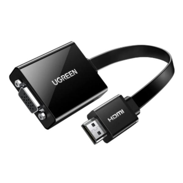 Adaptador HDMI a VGA Ugreen MM103 1 Puerto Micro USB y 1 Puerto 3.5mm 25CM 40248 - Negro