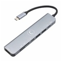 Hub Unno Tekno HB1107SV 7 en 1 USB-C Plateado
