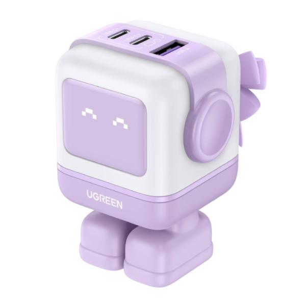 Cargador Ugreen CD361 65W 2 Puertos USB-C y 1 Puerto USB-A Carga Rapida 35314 - Morado