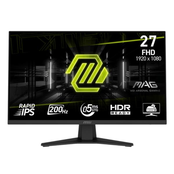 Monitor Gaming Msi Mag 274F 27" Plano 1920 X 1080 200 Hz ANTI-GLARE HDMI y Dp 9S6-3CE41H-004 - Negro