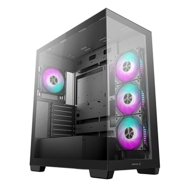 Case Deepcool CG580 Af Torre Media Plastico y Acero 3 Abanicos Laterales y 1 Abanico Trasero R-CG580-BKADA4-G-1 - Negro