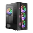 Case Gaming RGB Aerocool Tern Mini Mini Tower Ventiladores 4 de 120MM con Vidrio Lateral y Malla Frontal Tern MINI-G-BK-V1 Accs-es04043.11 - Negro