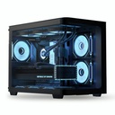 Case Gaming RGB Aerocool P300C Mini Tower Ventiladores 3 de 120MM con Vidrio Lateral y Frontal P300C-G-BK-V1 - Negro