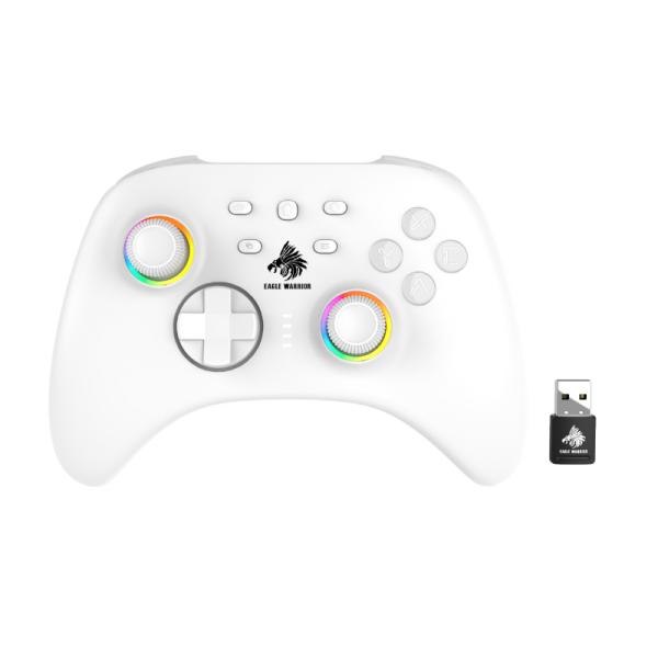 Game Pad Eagle Warrior GG06A Switch / Android / Pc / Inalambrico 2.4g con Xinput Sin Sensor de Movimiento - Blanco