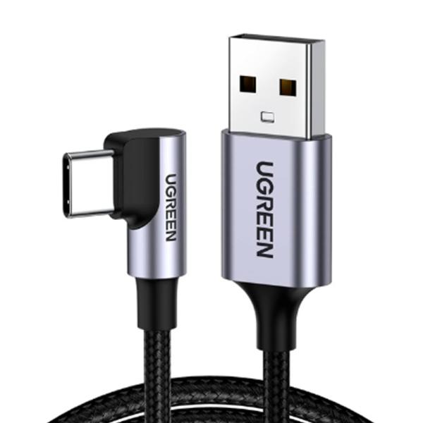 Cable Ugreen US284 USB-A a USB-C Angulo Recto 2M 50942 - Gris