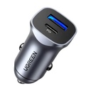Cargador de Carro Ugreen CD130 USB-C y USB-A 30780 - Gris