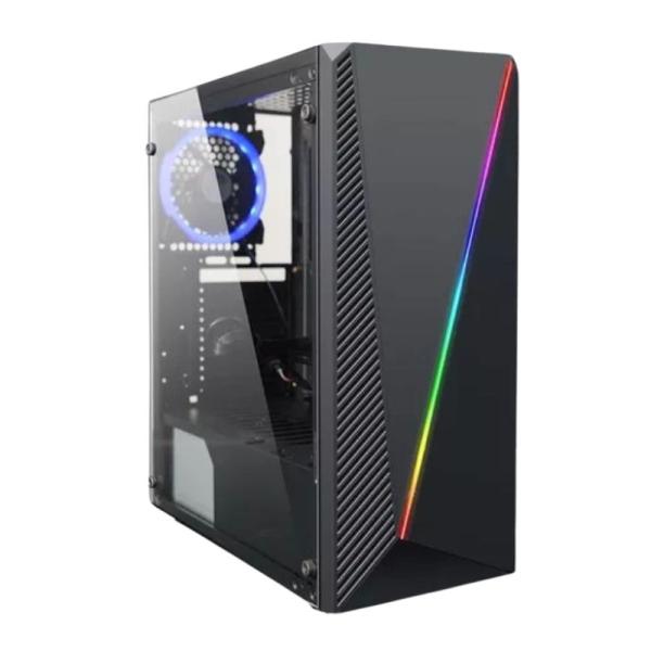 Case Gaming RGB Eagle Warrior Cg05akra001c Mid Tower Sin Ventilación Incluida con Vidrio Lateral y Malla Frontal - Negro