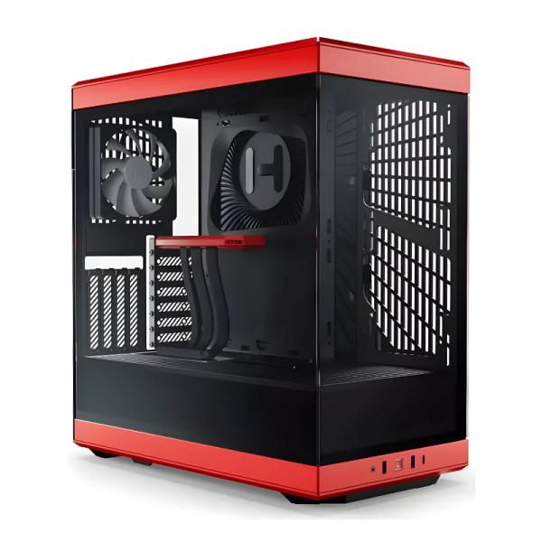 Case Gaming Hyte Y40 Mid Tower Ventiladores 2 de 120MM con Vidrio Lateral y Frontal CS-HYTE-Y40-BR - Rojo / Negro