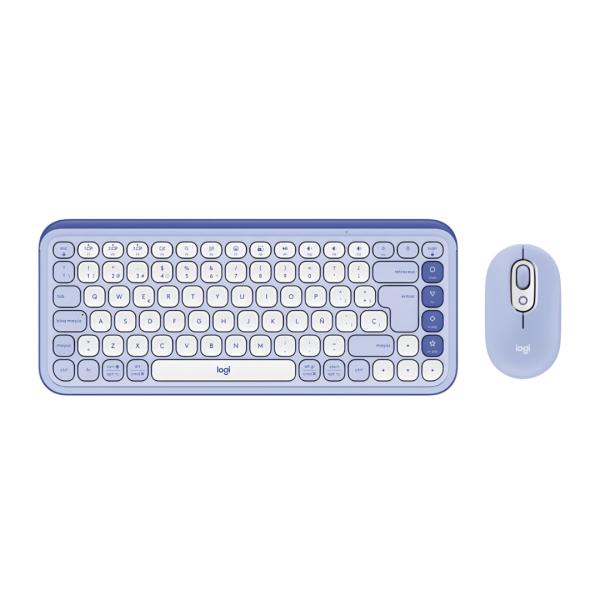 Teclado y Mouse Logitech Pop Icon Combo Inalámbrico Bluetooth Español 920-013054 - Lila