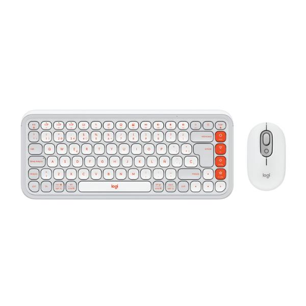 Teclado y Mouse Logitech Pop Icon Combo Inalámbrico Bluetooth Español 920-013055 - Blanco