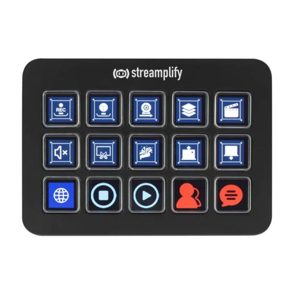 Teclado Streamplify LCD 15 Teclas Hub Negro Spud-do20a01.11