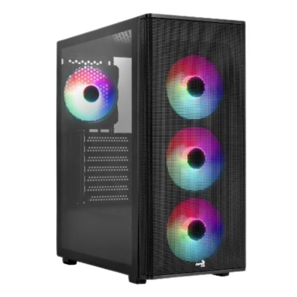 Case Gaming RGB Aerocool DESIGNER-G-BK-V2 Ventiladores 4 de 120MM con Vidrio Lateral y Malla Frontal Accm-es05143.11 - Negro