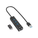 Sharkoon Hub USB 3.2 Gen 1 con Ethernet RJ45 Negro