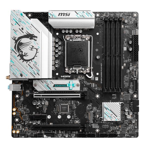 Tarjeta Madre Msi B760M Gaming Plus WIFI LGA1700 Matx DDR5 911-7D99-032 Negro / Blanco - Negro / Blanco