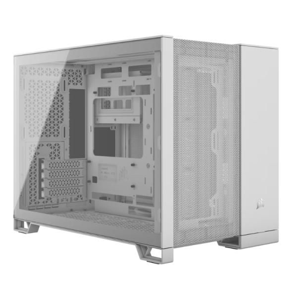 Case Gaming Corsair 2500D Airflow Mini Tower Sin Ventilación Incluida con Vidrio Lateral y Malla Frontal CC-9011264-WW - Blanco