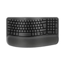 Teclado Logitech Wave Keys Business Ergo Inalámbrico Bluetooth Español 920-012325 - Negro