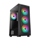 Case Gaming RGB Aerocool Falcon G-BK-V2 Mid Tower Ventiladores 4 de 120MM con Vidrio Templado Lateral y Malla Frontal Accm-pv41143.11 - Negro