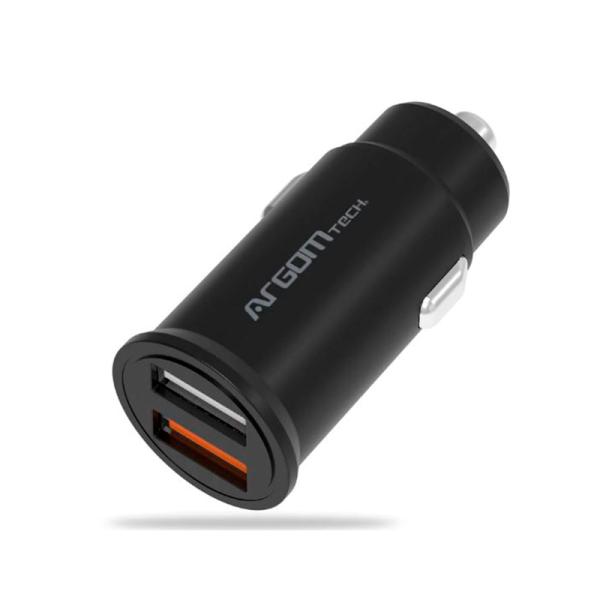 Cargador de Auto Argom Charge 30W 2-USB Ports ARG-AC-0111BK