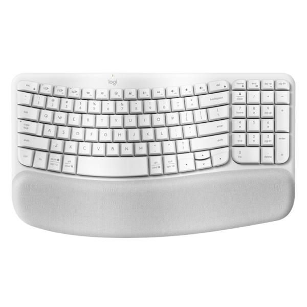 Teclado Logitech Ergo Wave Keys Inalámbrico Bluetooth Inglés 920-012275 - Blanco