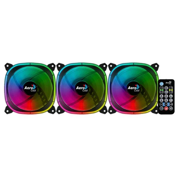 Abanico Aerocool Astro 12 Pro RGB 3x12cm con Hub H66F