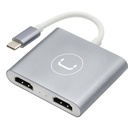 Hub Unno Tekno USB C Dual HDMI HB1103SV Plateado