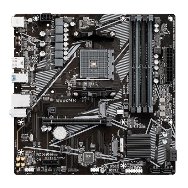 Tarjeta Madre Gigabyte B550M K AM4 Micro-ATX DDR4 Negra