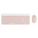 Logitech MK470 Slim Combo Teclado y Mouse Inalámbrico Español Rosado