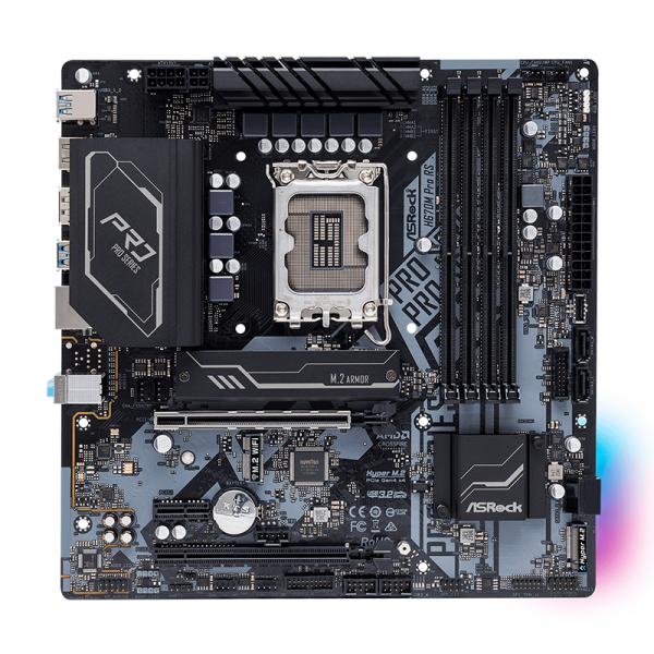 TARJETA MADRE ASROCK H670M PRO RS LGA1700 MICRO-ATX DDR4 90-MXBHK0-A0UAYZ - NEGRO